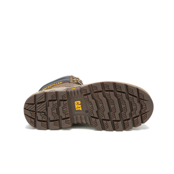 A look at the sole of a CAT Men's Colorado Equip Waterproof 6" Lace Up Work Boot.