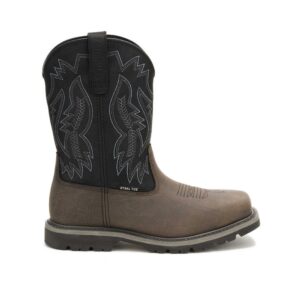 A right profile facing CAT Men's Colorado Frontier Steel Toe Pull-On Work Boot.