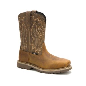 A 3/4 turned CAT Men's Colorado Frontier Steel Toe Pull-On Work Boot.
