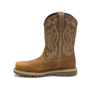 A look at the instep of a CAT Men's Colorado Frontier Steel Toe Pull-On Work Boot.