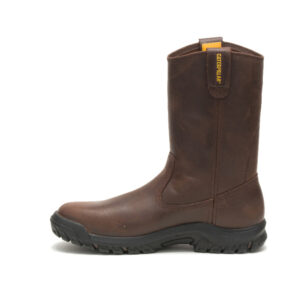 A look at the instep of a CAT Men's Drawbar Pull-On Work Boot.