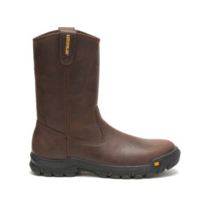 A right profile facing CAT Men's Drawbar Pull-On Work Boot.