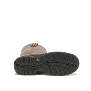 A look at the sole of a CAT Men's Drawbar Pull-On Work Boot.