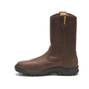 A look at the instep of a CAT Men's Drawbar Steel Toe Pull-On Work Boot.