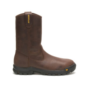 A right profile facing CAT Men's Drawbar Steel Toe Pull-On Work Boot.