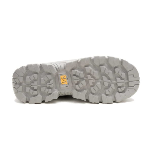A look at the sole of a CAT Men's Invader Sport Lo Mesh Composite Toe Work Shoe.