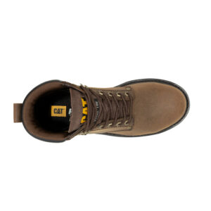 A bird's eye view of the top of a CAT Men's Second Shift Waterproof Steel Toe 6