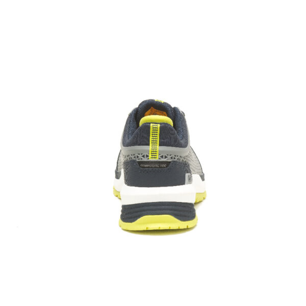 A look at the back and heel of a CAT Men's Streamline 2.0 Composite Toe Work Shoe.