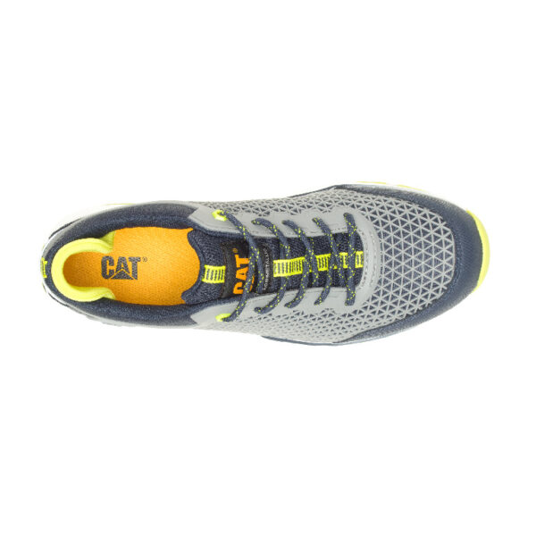 A bird's eye view of the top of a CAT Men's Streamline 2.0 Composite Toe Work Shoe.
