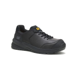 A 3/4 turned CAT Men's Streamline 2.0 Leather Composite Toe Work Shoe.