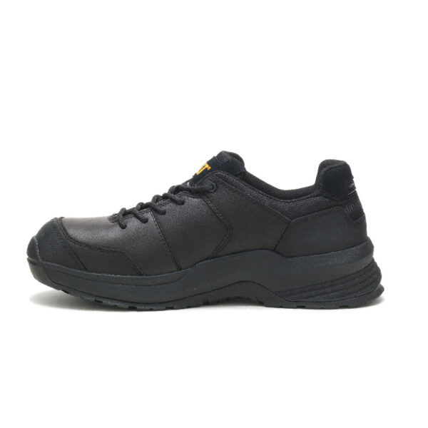 A look at the instep of a CAT Men's Streamline 2.0 Leather Composite Toe Work Shoe.