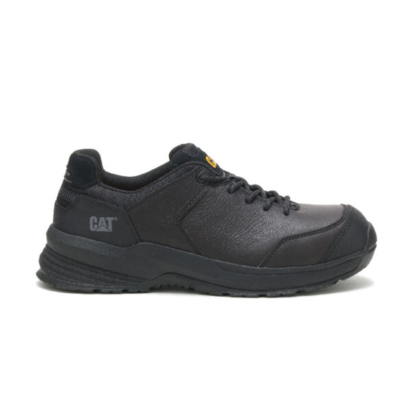 A right profile facing CAT Men's Streamline 2.0 Leather Composite Toe Work Shoe.