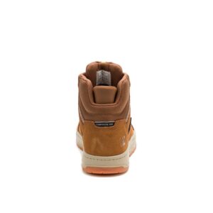 A look at the back and heel of a CAT Men's Streamline Court Mid Composite Toe Work Shoe.