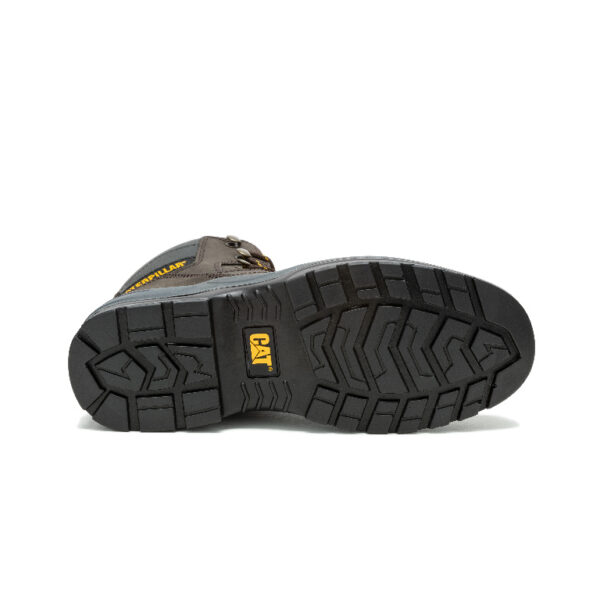 A look at the sole of a CAT Men's Striver Steel Toe 6" Lace Up Work Boot.