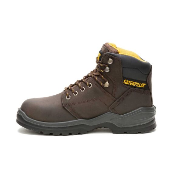 A look at the instep of a CAT Men's Striver Waterproof Steel Toe 6" Lace Up Work Boot.