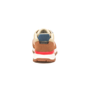 A look at the back and heel of a CAT Men's Venward Composite Toe Work Shoe.