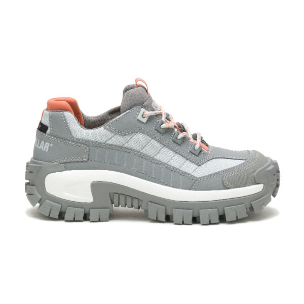 A right profile facing CAT Women's Invader Steel Toe Work Shoe.