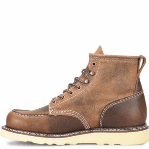 A look at the instep on a Carolina Amp Roughout 6" Lace Up Work Boot.