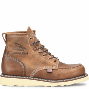 A right profile facing shot of a Carolina Amp Roughout 6" Lace Up Work Boot.