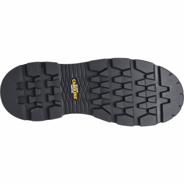 The sole of a Carolina Cardinal 600g Insulated Composite Toe 8" Logger Work Boot.