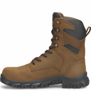 A look at the instep on a Carolina Gruntz Waterproof Steel Toe 8" Lace Up Work Boot.