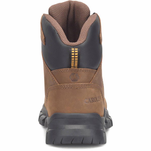 A look at the back and heel of a Carolina Gruntz Waterproof 6" Lace Up Work Boot.