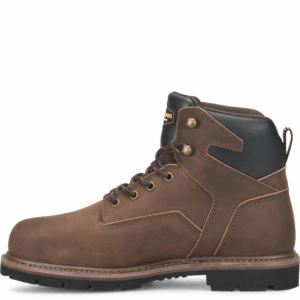A look at the instep on a Carolina Gruntz Waterproof Steel Toe 6" Lace Up Work Boot.