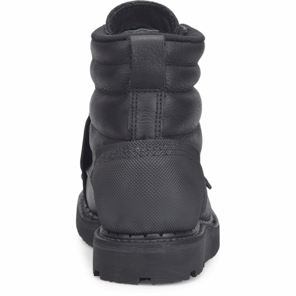 A look at the back and heel of a Carolina Int Met Guard Steel Toe 6" Lace Up Work Boot.