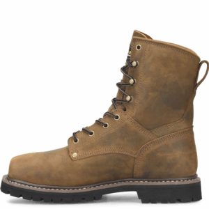 A look at the instep on a Carolina Judge Waterproof Composite Toe 8" Lace Up Work Boot.