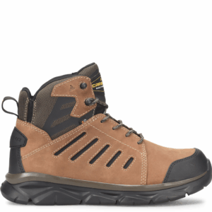 A right profile facing shot of a Carolina Warehouse Composite Toe 6" Lace Up Work Boot.