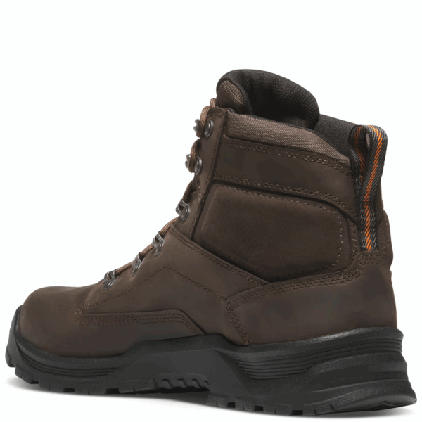 A look at the back and heel of a Danner Crafter 2.0 Waterproof 6" Lace Up Work Boot.