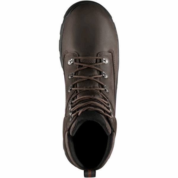 A bird's eye view of a Danner Crafter 2.0 Waterproof 6" Lace Up Work Boot.