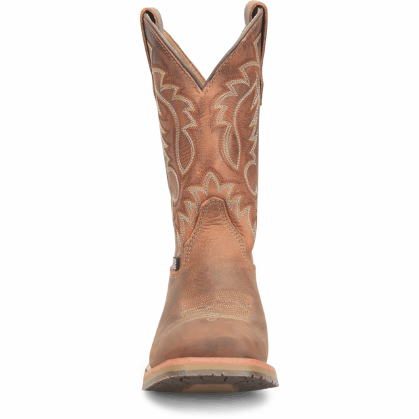A forward-facing shot of the toe of a Double H Hickock 11" Men's Western Boot.