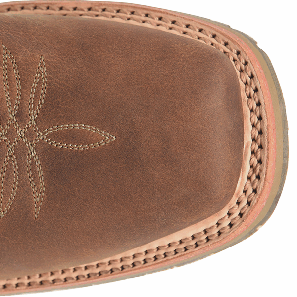 A bird's eye view of the toe of a Double H Hickock 11" Men's Western Boot.
