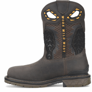 A look at the instep on a Double H Phantom Rider Crucible Waterproof Composite Toe Pull-On Work Boot.