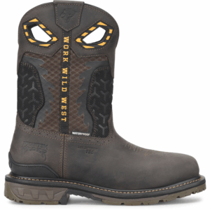 A right profile facing shot of a Double H Phantom Rider Crucible Waterproof Composite Toe Pull-On Work Boot.