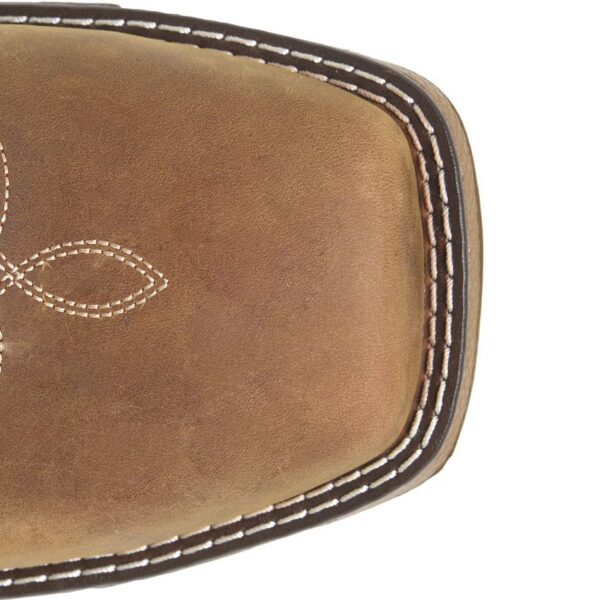 A bird's eye view of the toe of a Double H Phantom Rider Lycan Waterproof Composite Toe Pull-On Work Boot.