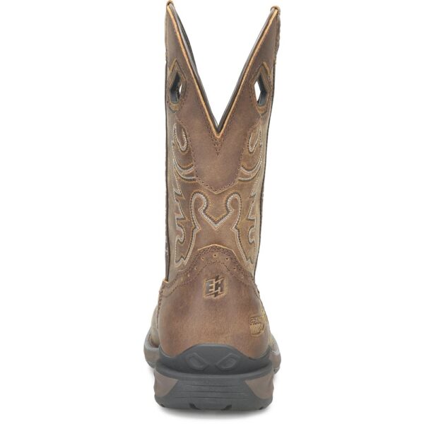 A look at the back and heel of a Double H Phantom Rider Wilmore Waterproof Pull-On Work Boot.