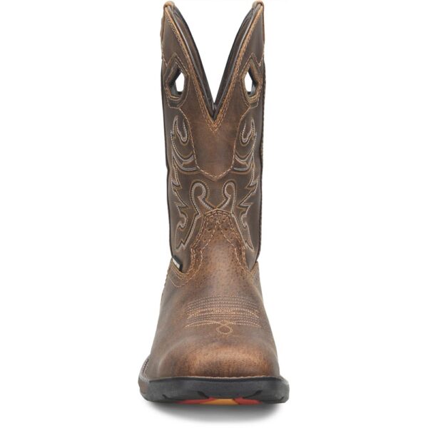 A forward-facing shot of the toe of a Double H Phantom Rider Wilmore Waterproof Pull-On Work Boot.
