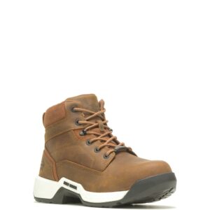A 3/4 turned Harley Davidson Men's Dowden Waterproof Composite Toe Motorcycle Lace Up Boot.
