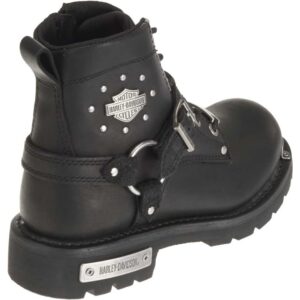 A look at the back and heel of a Harley Davidson Women's Becky Leather Motorcycle Lace Up Boot.