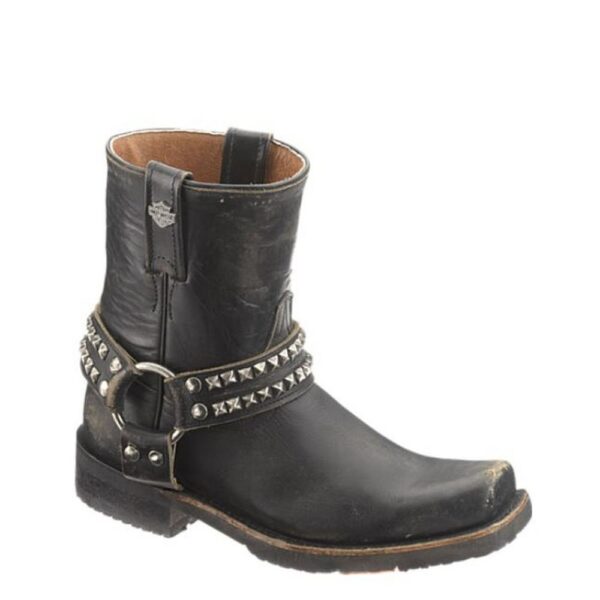 A 3/4 turned Harley Davidson Women's Katerina 7" Motorcycle Pull-On Boot.