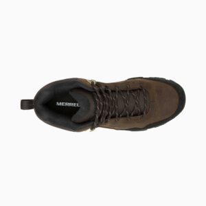 A bird's eye view of the top of a Merrell Men's Coldpack 3 Thermo Mid Waterproof Insulated Hiking Boot.
