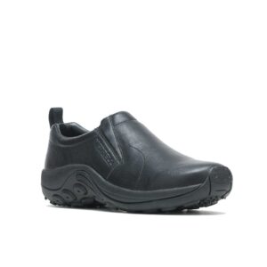 A 3/4 turned Merrell Men's Jungle Moc Leather 2 Hiking Boot.