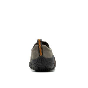 A look at the back and heel of a Merrell Men's Jungle Moc Slip-On Hiking Shoe.