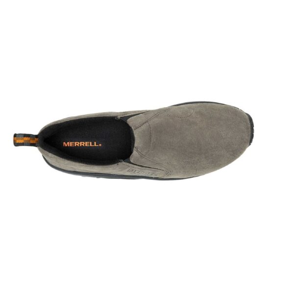 A bird's eye view of the top of a Merrell Men's Jungle Moc Slip-On Hiking Shoe.