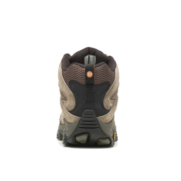A look at the back and heel of a Merrell Men's Moab 3 Mid Hiking Boot.