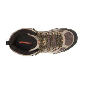 A bird's eye view of the top of a Merrell Men's Moab 3 Mid Hiking Boot.