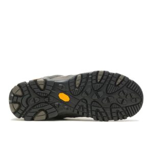 A look at the sole of a Merrell Men's Moab 3 Mid Waterproof Hiking Boot.