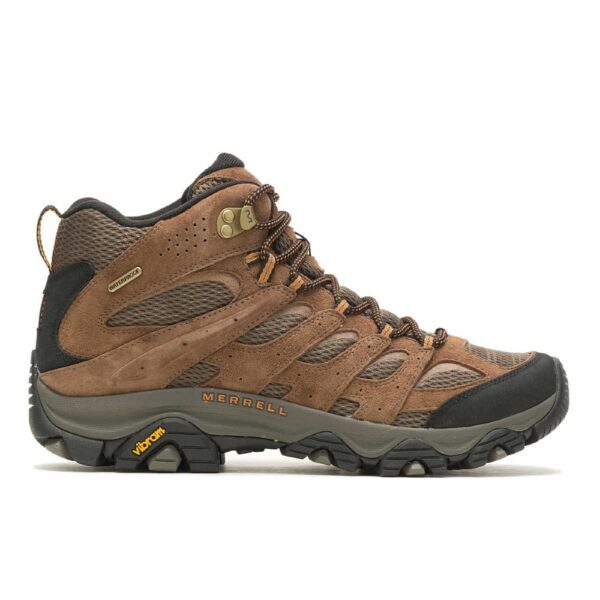 A right profile facing Merrell Men's Moab 3 Mid Waterproof Hiking Boot.